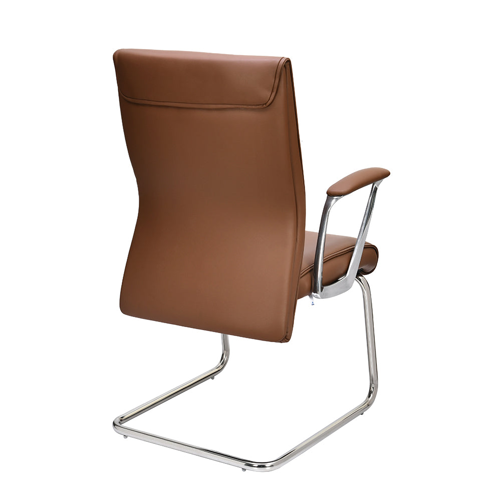 Nilkamal Command Mid Back Leather Visitor Chair (Tan)