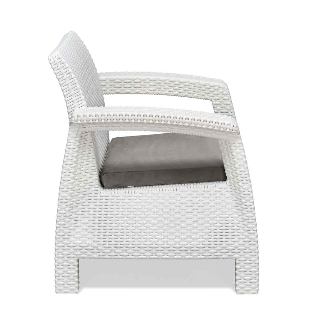 Nilkamal Goa Plastic 1 Seater Sofa with Cushion (Milky White and Grey)