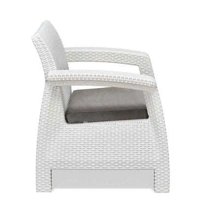 Nilkamal Goa Plastic 3 + 1 + 1 Seater Sofa with Cushion (Milky White and Grey)