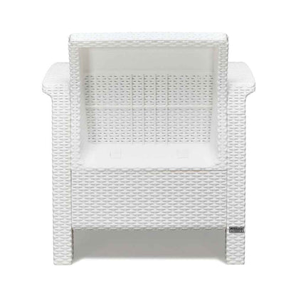 Nilkamal Goa Plastic 1 Seater Sofa with Cushion (Milky White and Grey)