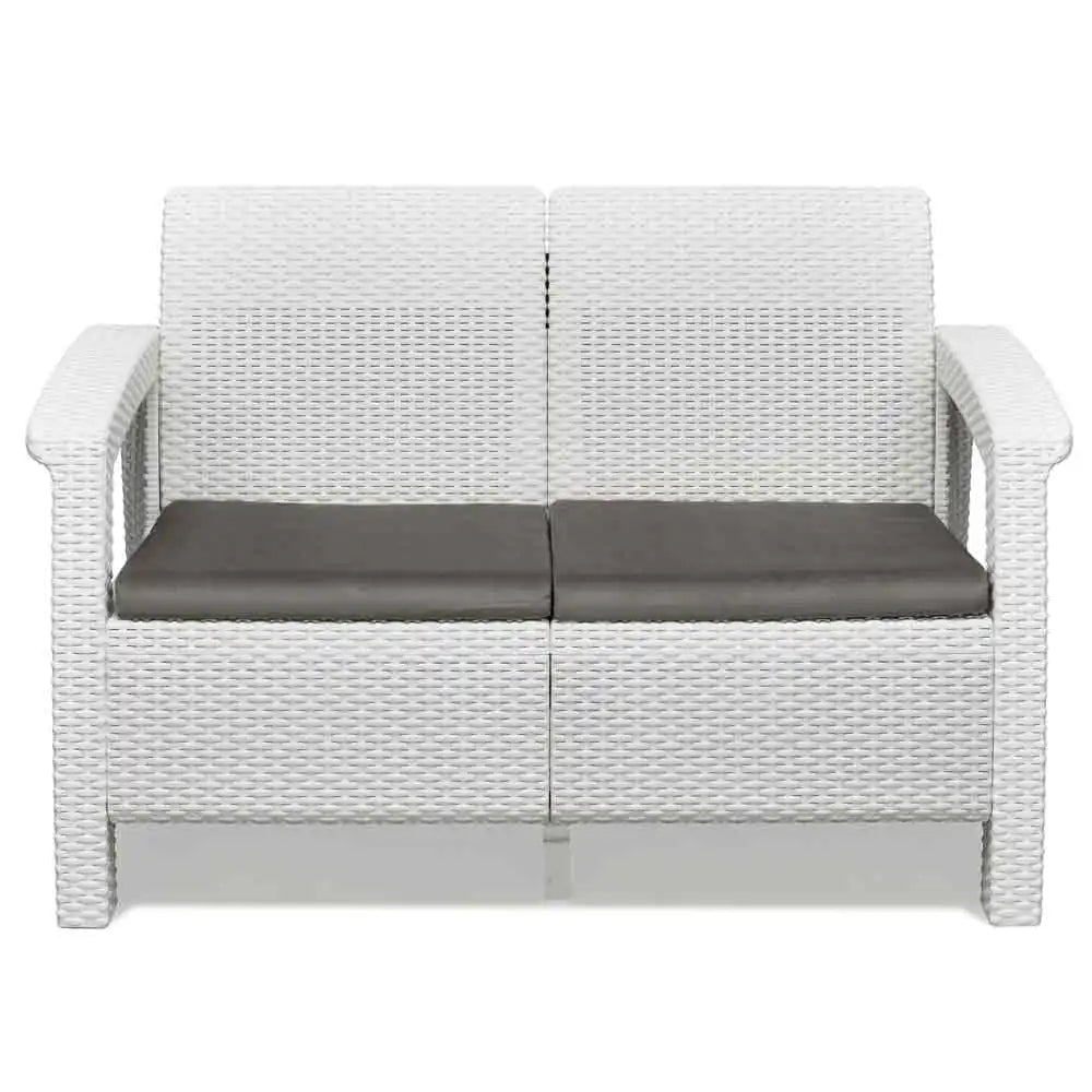 Nilkamal Goa Plastic 2 Seater Sofa with Cushion (Milky White and Grey)