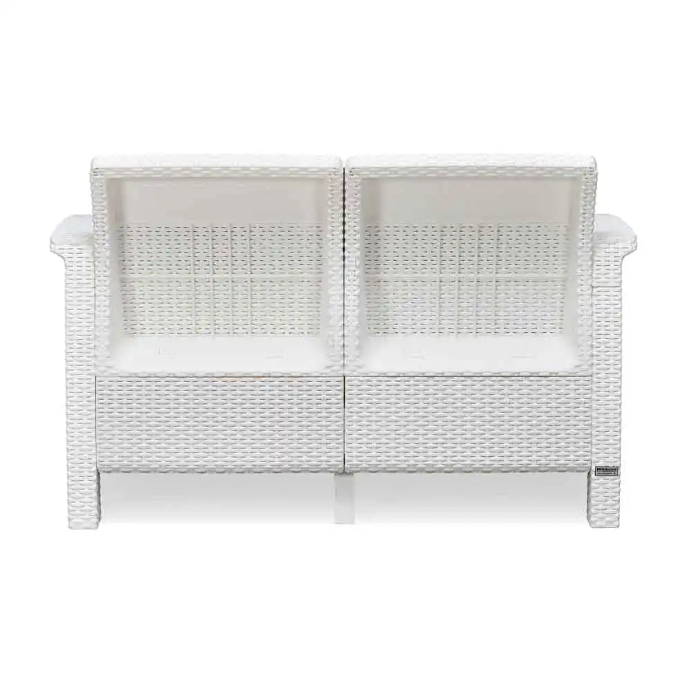 Nilkamal Goa Plastic 2 Seater Sofa with Cushion (Milky White and Grey)