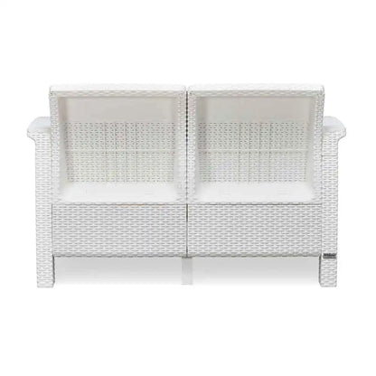 Nilkamal Goa Plastic 2 Seater Sofa with Cushion (Milky White and Grey)