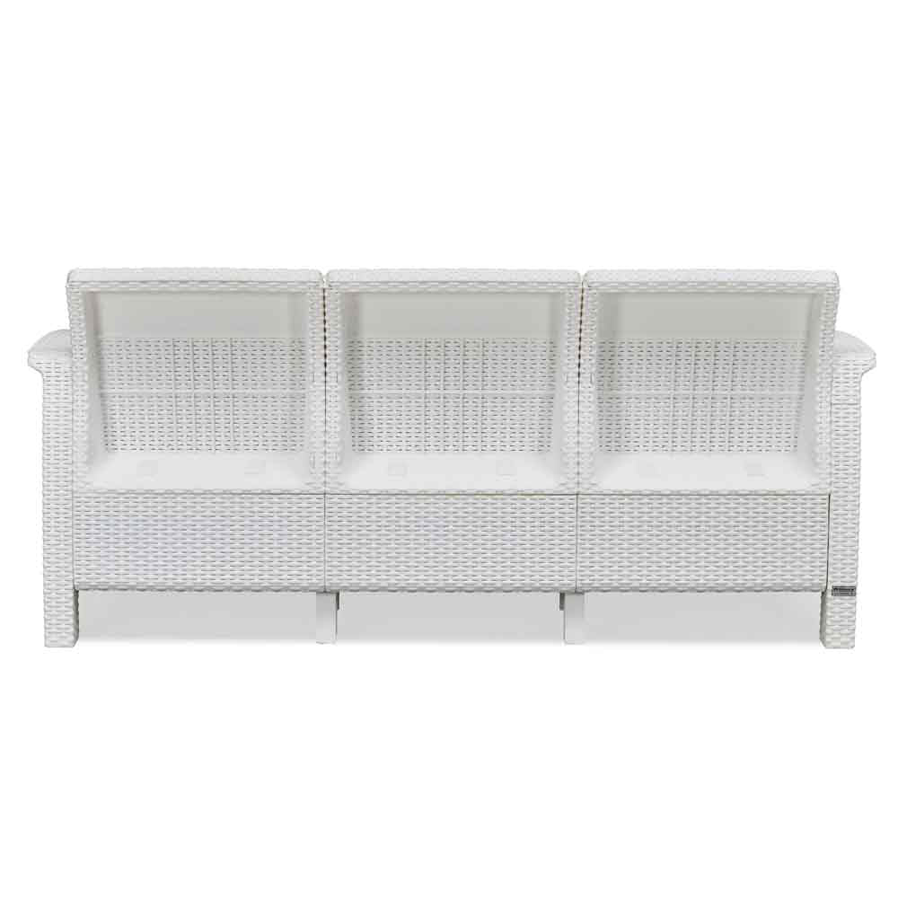 Nilkamal Goa Plastic 3 Seater Sofa with Cushion (Milky White and Grey)