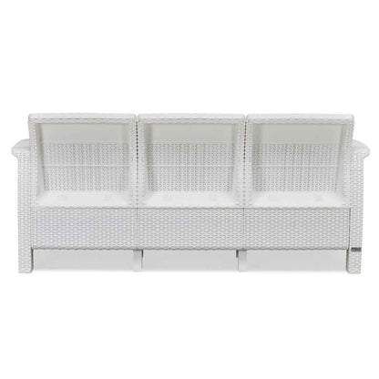 Nilkamal Goa Plastic 3 Seater Sofa with Cushion (Milky White and Grey)