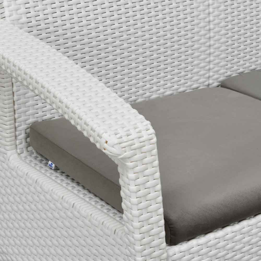 Nilkamal Goa Plastic 3 Seater Sofa with Cushion (Milky White and Grey)