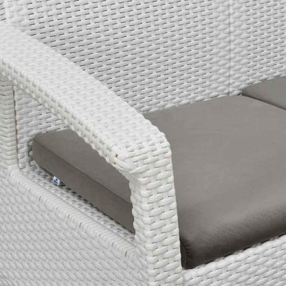 Nilkamal Goa Plastic 3 Seater Sofa with Cushion (Milky White and Grey)