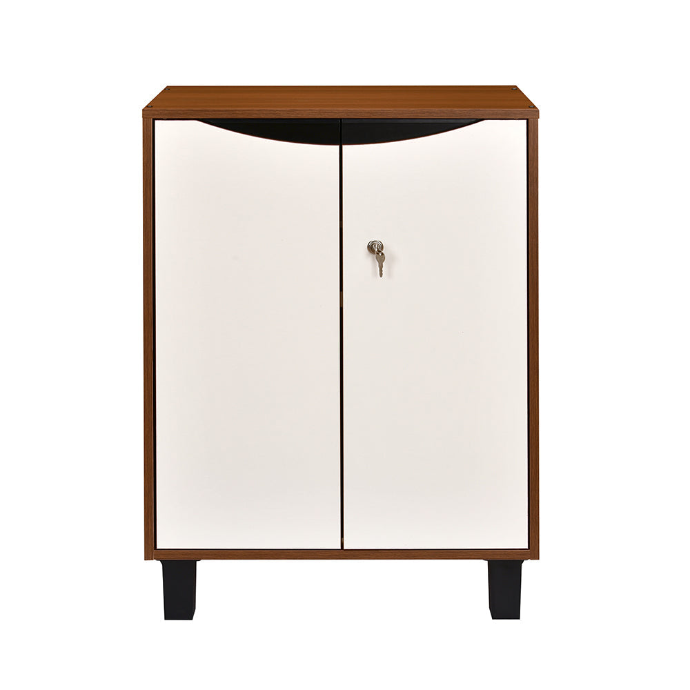 Nilkamal Flow Shoe Cabinet (Walnut/White)