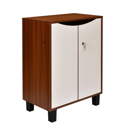 Nilkamal Flow Shoe Cabinet (Walnut/White)
