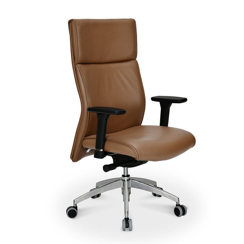 Nilkamal Command High Back Leather Office Chair (Tan)