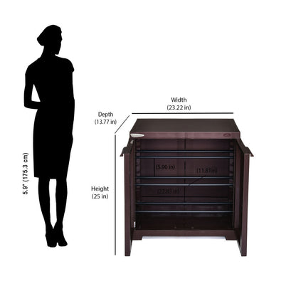 Nilkamal Freedom Mini 09 (FMSC09) Plastic Shoe Cabinet (Weather Brown)