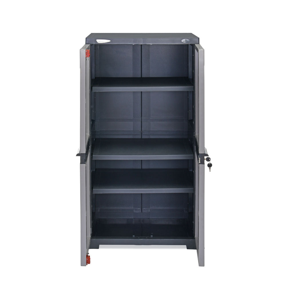 Nilkamal Freedom Mini Medium (FMM) Plastic Storage Cabinet (Haze Grey/Charcoal Grey)