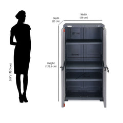 Nilkamal Freedom Mini Medium (FMM) Plastic Storage Cabinet (Haze Grey/Charcoal Grey)