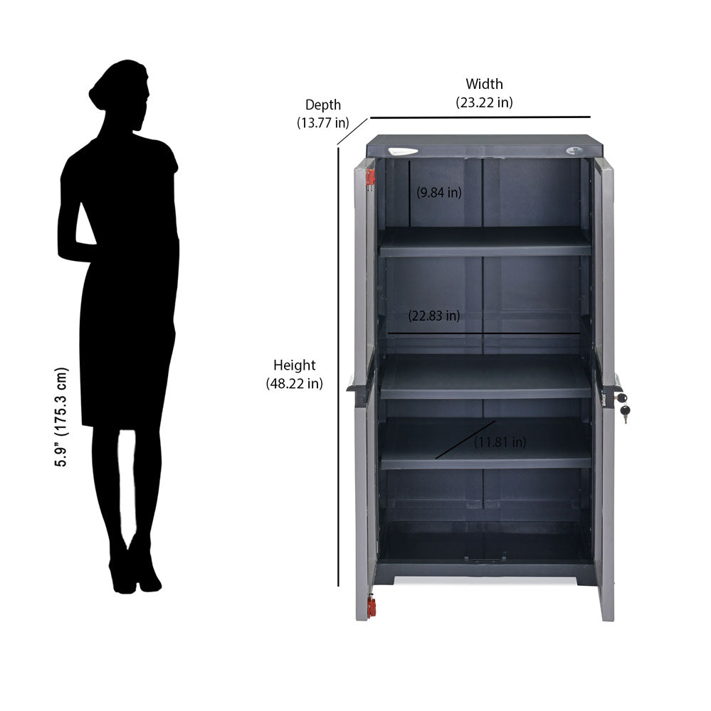 Nilkamal Freedom Mini Medium (FMM) Plastic Storage Cabinet (Haze Grey/Charcoal Grey)