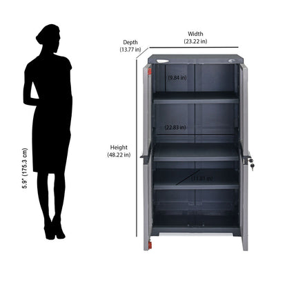 Nilkamal Freedom Mini Medium (FMM) Plastic Storage Cabinet (Haze Grey/Charcoal Grey)