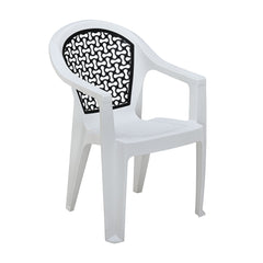 Nilkamal Paradise Plastic Arm Chair (Milky White & Black)