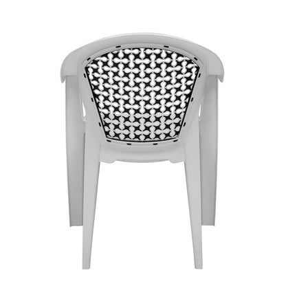 Nilkamal Paradise Plastic Arm Chair (Milky White & Black)
