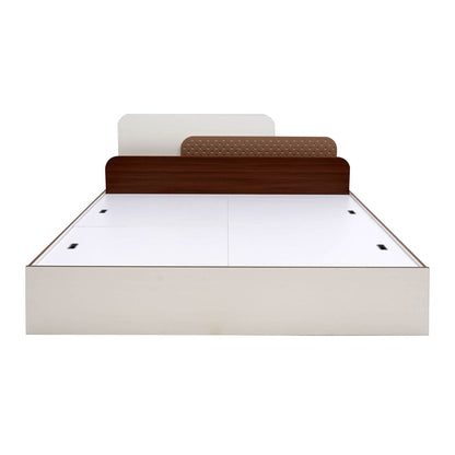 Nilkamal Bruce King Bed with Box Storage (Walnut & Cappuccino)