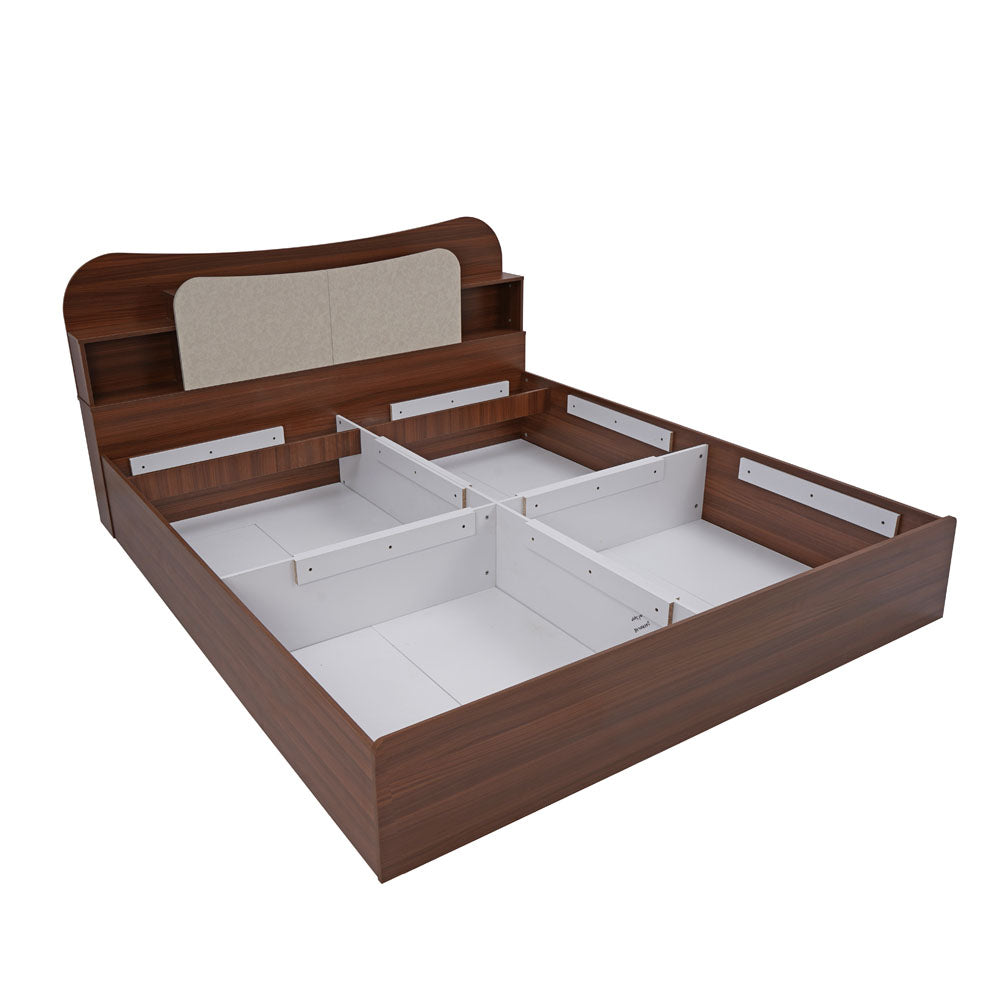 Nilkamal Daffodil Queen Bed with Box Storage (Walnut)