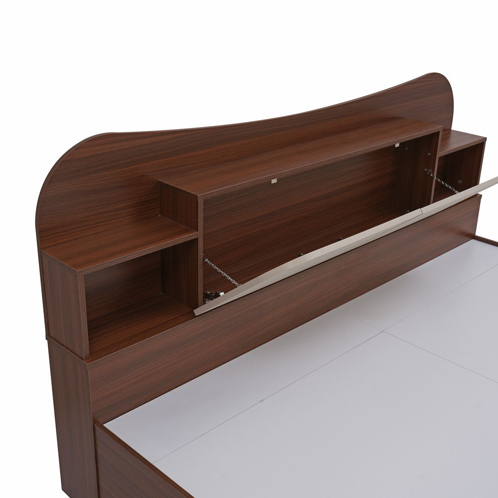 Nilkamal Daffodil Queen Bed with Box Storage (Walnut)