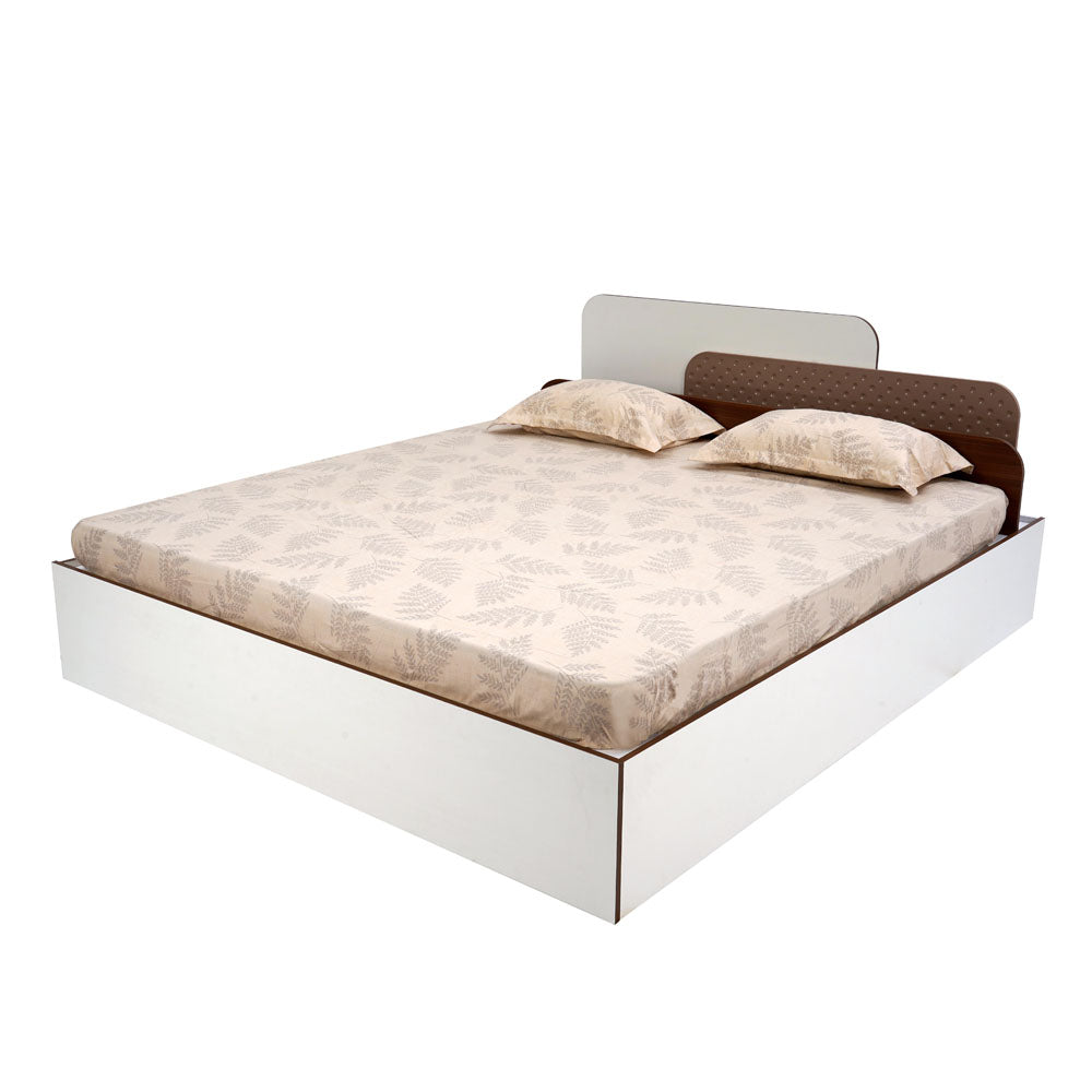 Nilkamal Bruce King Bed with Box Storage (Walnut & Cappuccino)