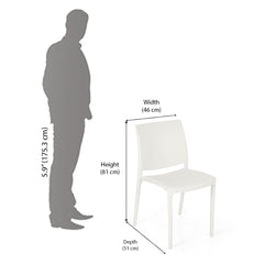 Nilkamal Novella 08 Plastic Armless Chair (Milky White)