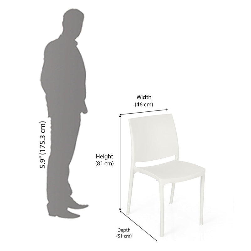 Nilkamal Novella 08 Plastic Armless Chair (Milky White)