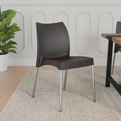 Nilkamal Novella 07 Plastic Armless Chair (Season Rust Brown)