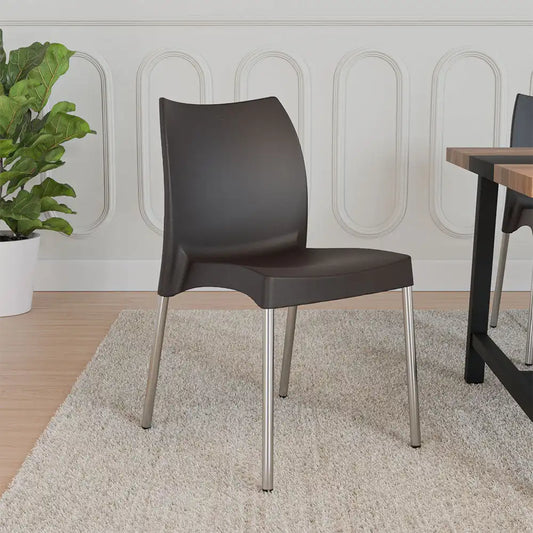 Nilkamal Novella 07 Plastic Armless Chair (Season Rust Brown)