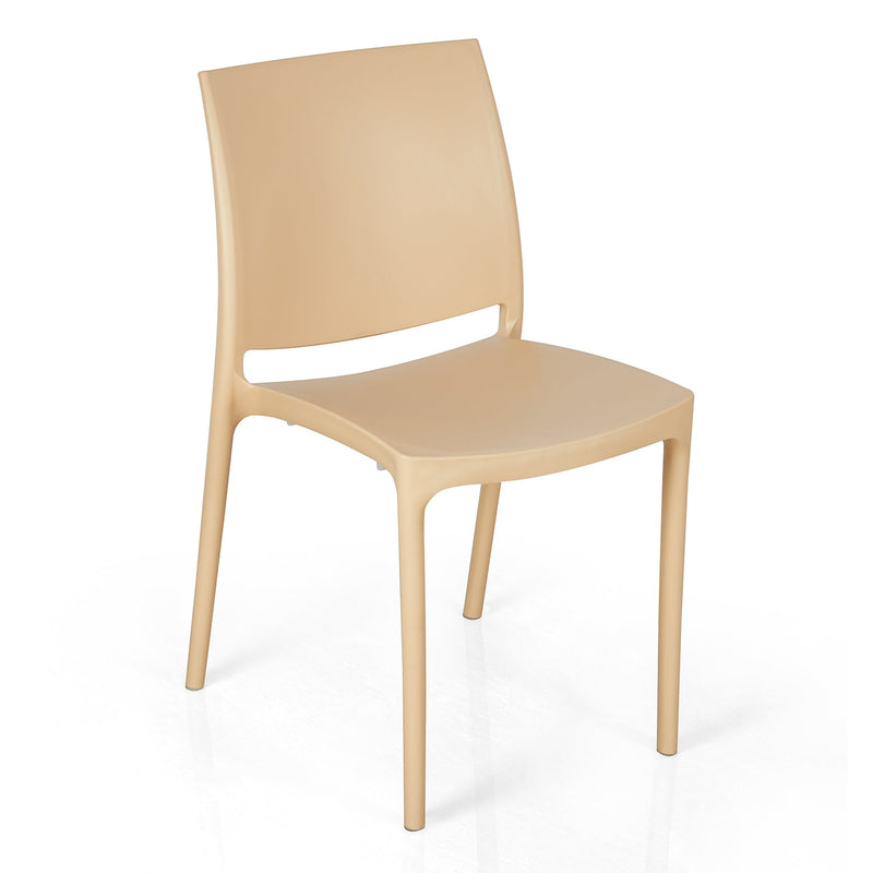 Nilkamal Novella 08 Plastic Armless Chair (Biscuit)