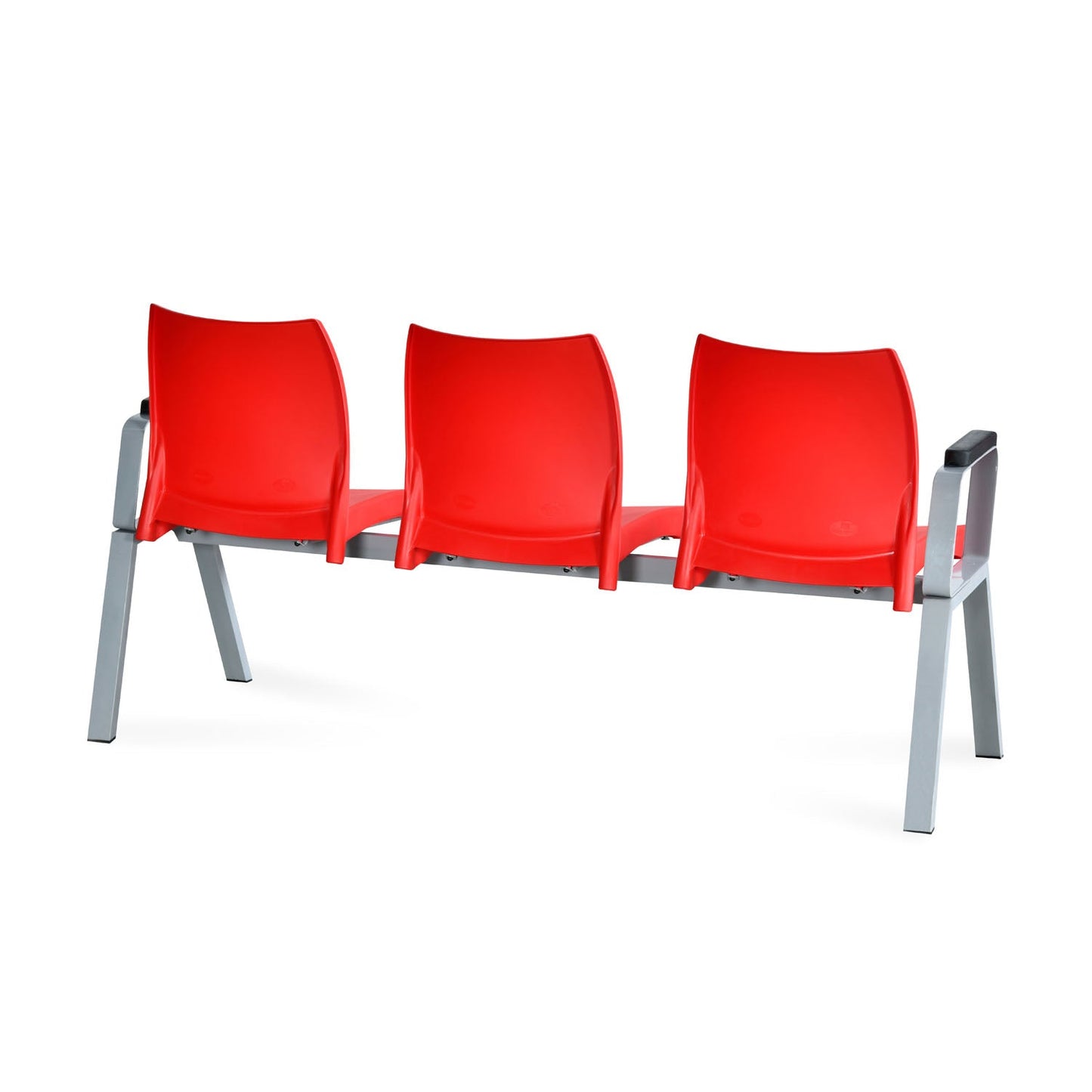 Nilkamal NS07 3 Seats with Arm Powdercoated (Grey / Bright Red)