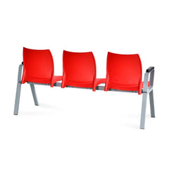 Nilkamal NS07 3 Seats with Arm Powdercoated (Grey / Bright Red)