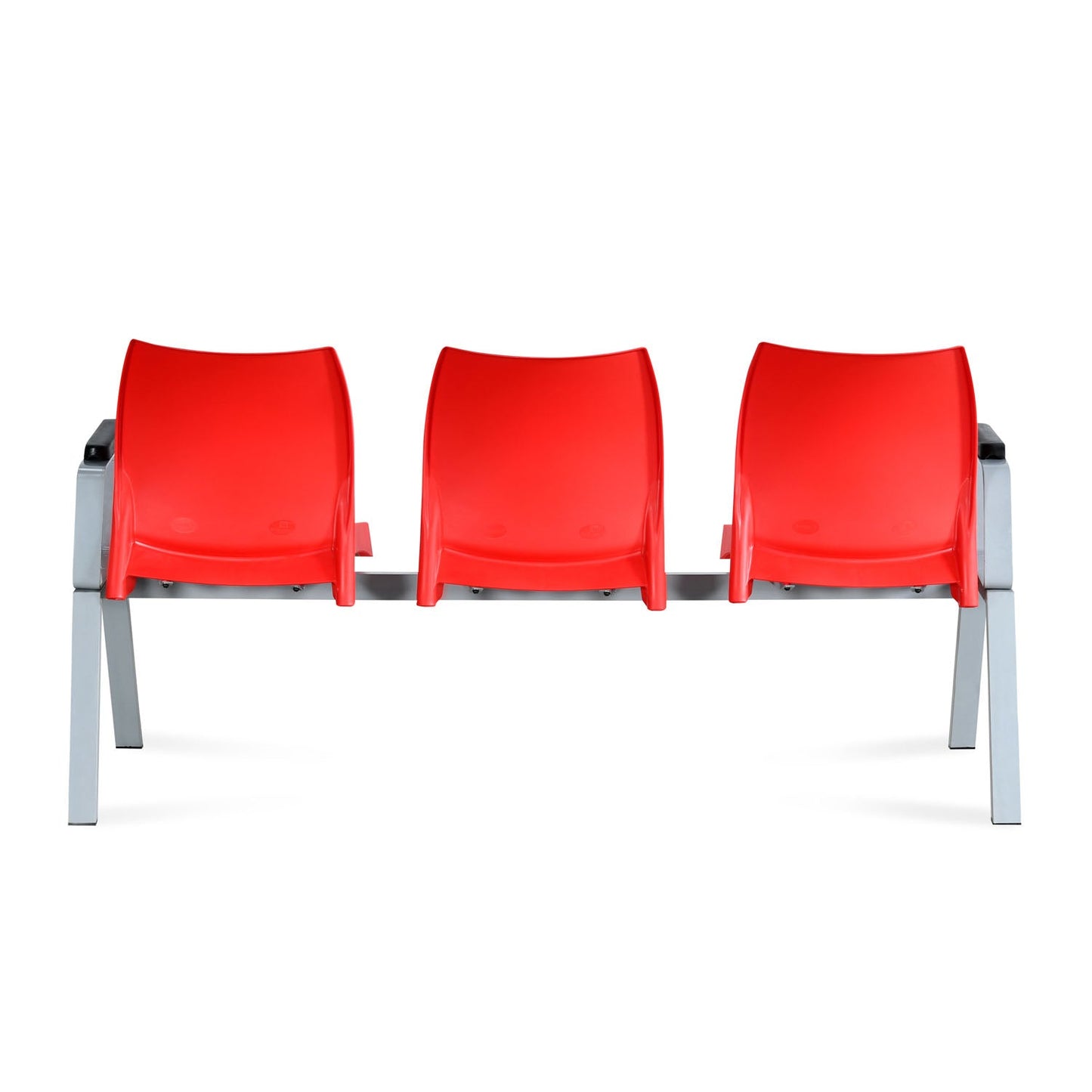 Nilkamal NS07 3 Seats with Arm Powdercoated (Grey / Bright Red)