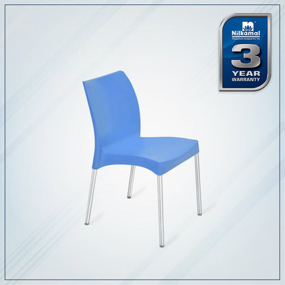 Nilkamal Novella 07 Plastic Armless Chair (Blue)