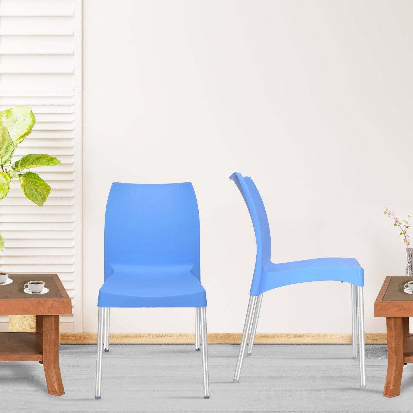 Nilkamal Novella 07 Plastic Armless Chair (Blue)
