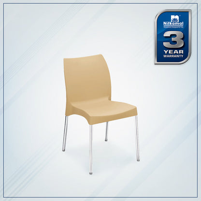 Nilkamal Novella 07 Plastic Armless Chair (Biscuit Brown)