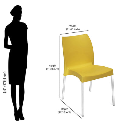 Nilkamal Novella 07 Plastic Armless Chair (Mustard Yellow)