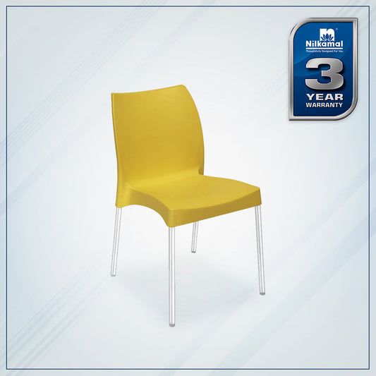 Nilkamal Novella 07 Plastic Armless Chair (Mustard Yellow)