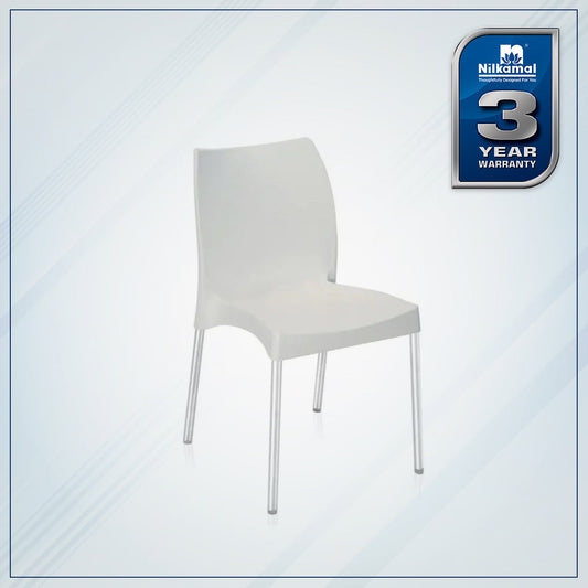Nilkamal Novella 07 Plastic Armless Chair (Milky White)