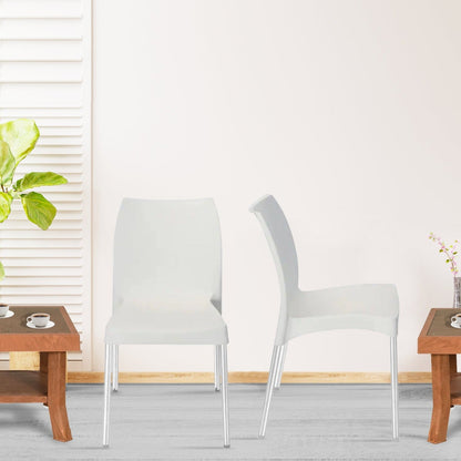 Nilkamal Novella 07 Plastic Armless Chair (Milky White)