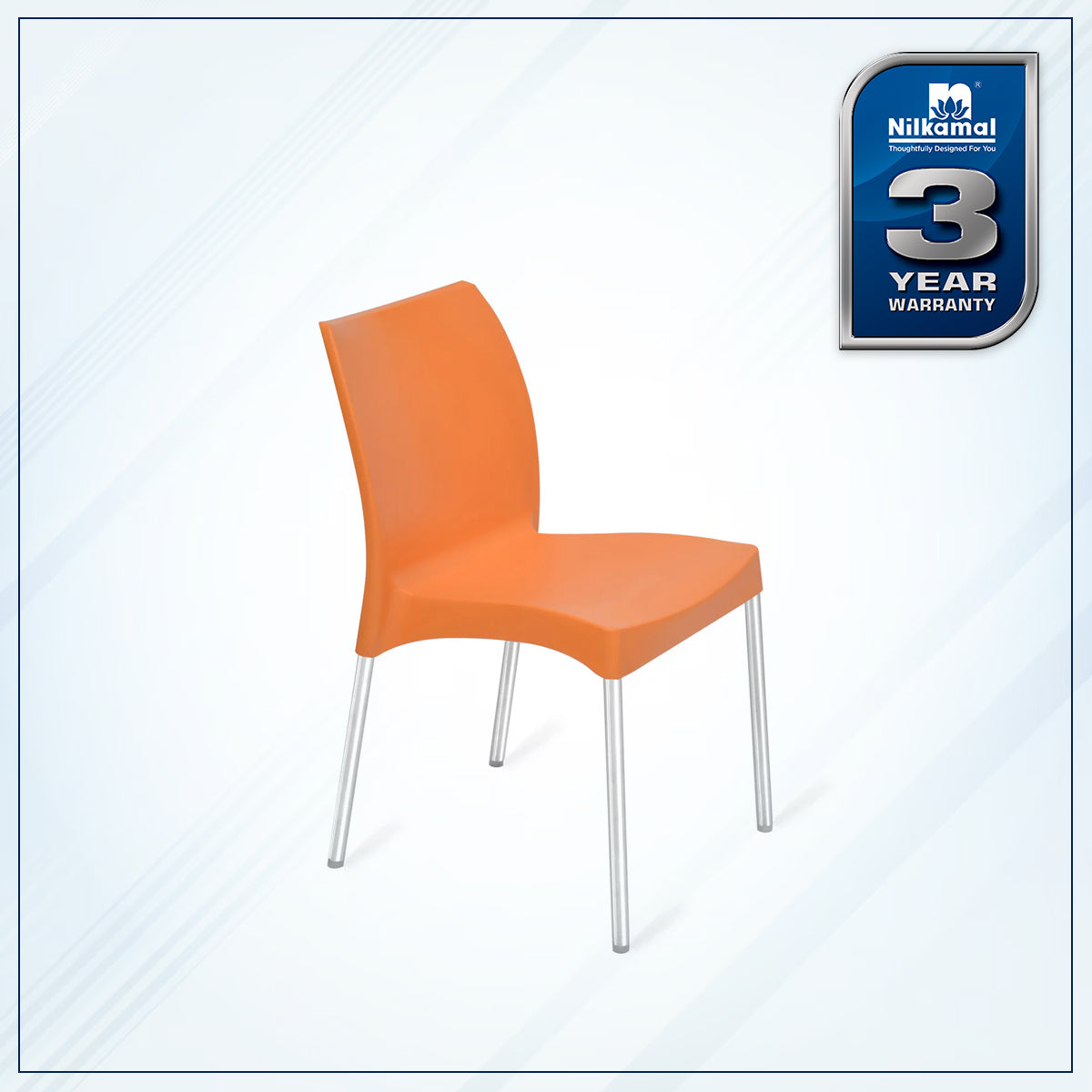 Nilkamal Novella 07 Plastic Armless Chair (Orange)
