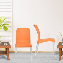 Nilkamal Novella 07 Plastic Armless Chair (Orange)