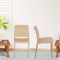 Nilkamal Novella 08 Plastic Armless Chair (Biscuit)