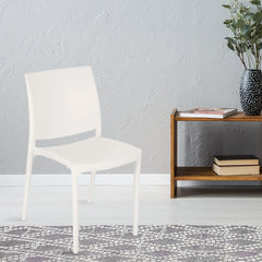 Nilkamal Novella 08 Plastic Armless Chair (Milky White)