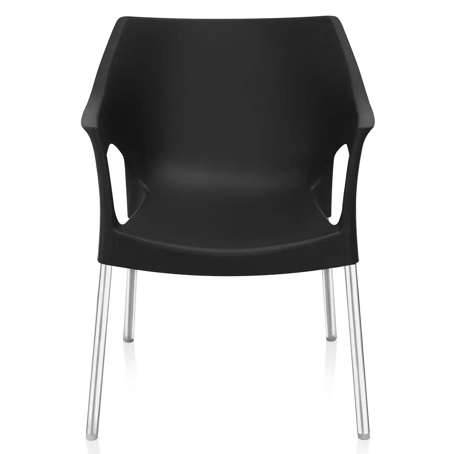 Nilkamal Novella 10 Plastic Arm Chair (Black)