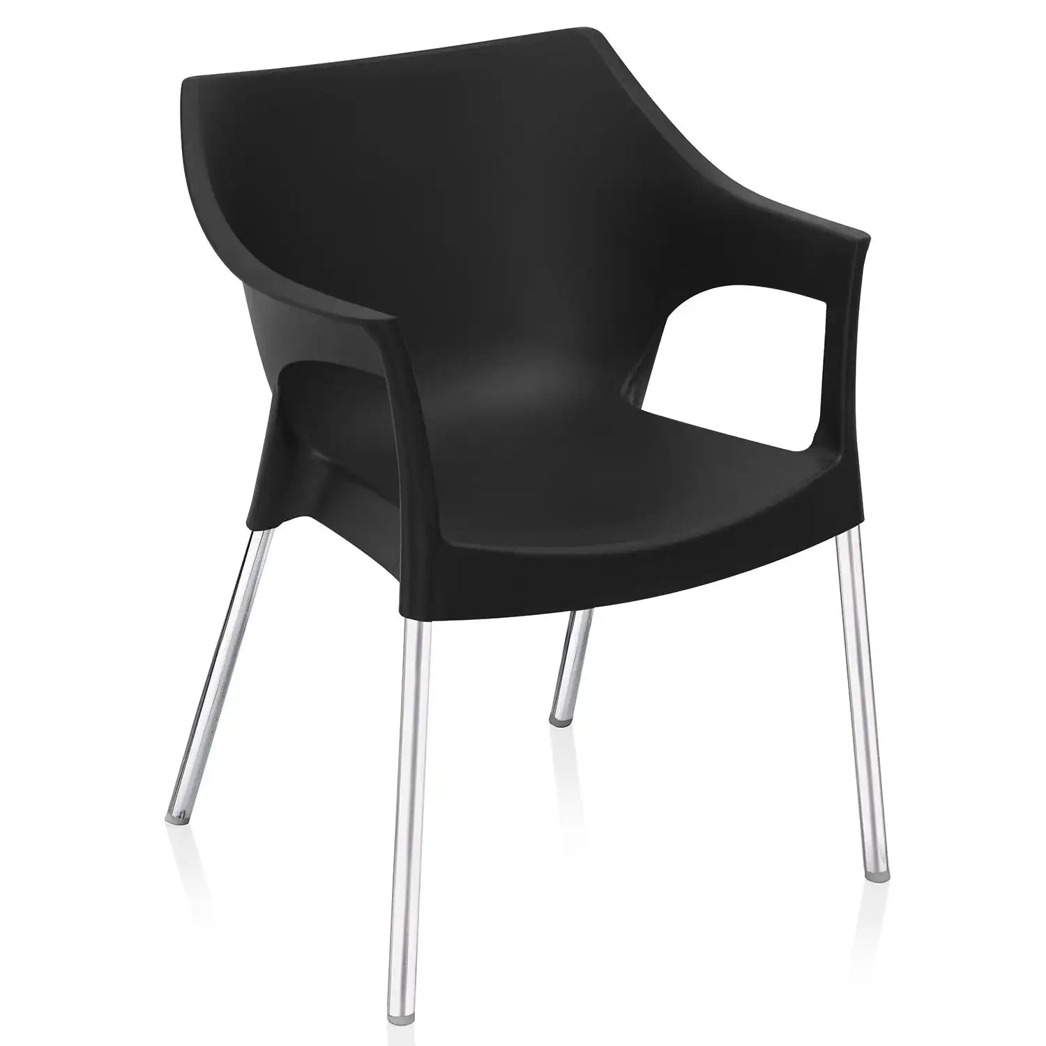 Nilkamal Novella 10 Plastic Arm Chair (Black)