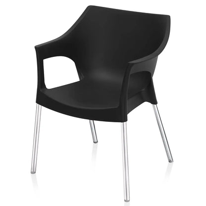 Nilkamal Novella 10 Plastic Arm Chair (Black)