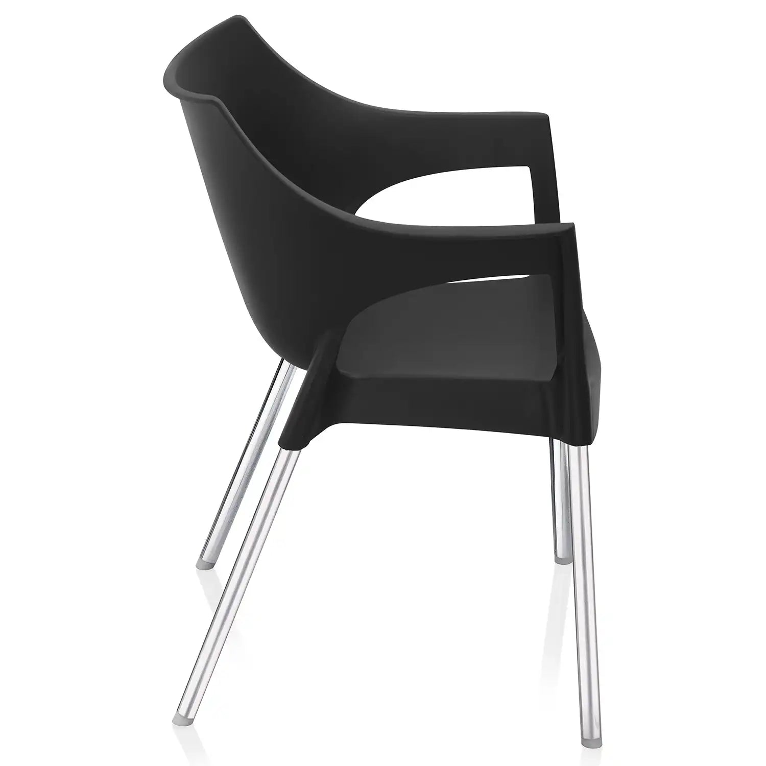 Nilkamal Novella 10 Plastic Arm Chair (Black)
