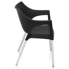 Nilkamal Novella 10 Plastic Arm Chair (Black)