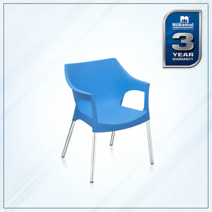 Nilkamal Novella 10 Plastic Arm Chair (Blue)